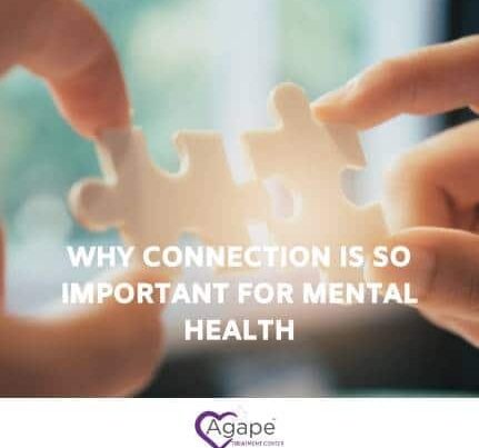 Two hands holding puzzle pieces with text Why connection is so important for mental health.