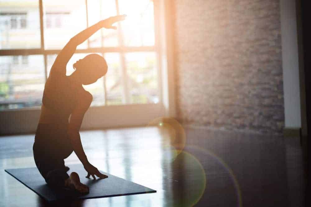 woman doing yoga