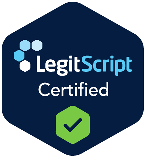 LegitScript certification badge on Agape Treatment Center website indicating compliance and trust.